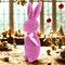 Raz Imports 16.0 Inch Iridescent Purple Flocked Bunny Easter Figurine , Lightweight Spring Decor Easter Lightweight